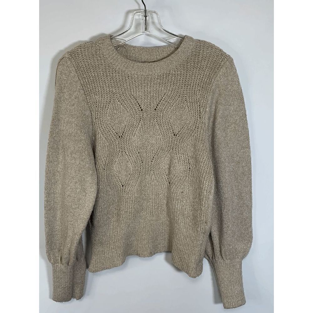 Dreamers by Debut Women's Knitted Sweater Ribbed Cuffs Long Sleeve Brown Large